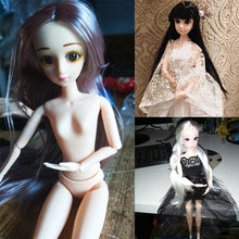 Load image into Gallery viewer, Movable Jointed 3D Eyes Multi-color long hair Plastic Nude Body Toys - BabyToysworld