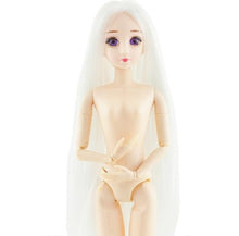 Load image into Gallery viewer, Movable Jointed 3D Eyes Multi-color long hair Plastic Nude Body Toys - BabyToysworld