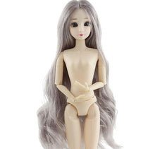 Load image into Gallery viewer, Movable Jointed 3D Eyes Multi-color long hair Plastic Nude Body Toys - BabyToysworld