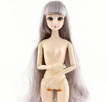 Load image into Gallery viewer, Movable Jointed 3D Eyes Multi-color long hair Plastic Nude Body Toys - BabyToysworld