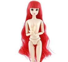 Load image into Gallery viewer, Movable Jointed 3D Eyes Multi-color long hair Plastic Nude Body Toys - BabyToysworld