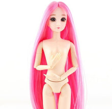 Load image into Gallery viewer, Movable Jointed 3D Eyes Multi-color long hair Plastic Nude Body Toys - BabyToysworld