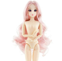 Load image into Gallery viewer, Movable Jointed 3D Eyes Multi-color long hair Plastic Nude Body Toys - BabyToysworld