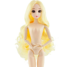 Load image into Gallery viewer, Movable Jointed 3D Eyes Multi-color long hair Plastic Nude Body Toys - BabyToysworld