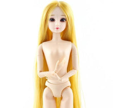 Load image into Gallery viewer, Movable Jointed 3D Eyes Multi-color long hair Plastic Nude Body Toys - BabyToysworld