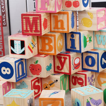 Load image into Gallery viewer, Wooden Alphabet Letters Digital Early Learning ABC Cube Blocks Toys - BabyToysworld