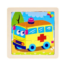 Load image into Gallery viewer, Kids Wooden 3D Puzzle Jigsaw Cartoon Animal/Traffic Puzzles Toy - BabyToysworld

