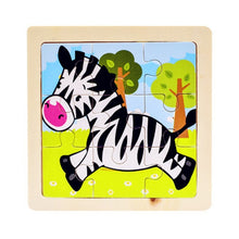 Load image into Gallery viewer, Kids Wooden 3D Puzzle Jigsaw Cartoon Animal/Traffic Puzzles Toy - BabyToysworld
