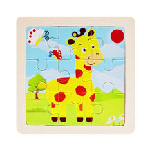Load image into Gallery viewer, Kids Wooden 3D Puzzle Jigsaw Cartoon Animal/Traffic Puzzles Toy - BabyToysworld
