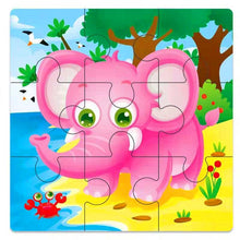 Load image into Gallery viewer, Kids Wooden 3D Puzzle Jigsaw Cartoon Animal/Traffic Puzzles Toy - BabyToysworld

