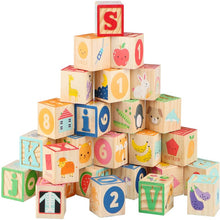 Load image into Gallery viewer, Wooden Alphabet Letters Digital Early Learning ABC Cube Blocks Toys - BabyToysworld

